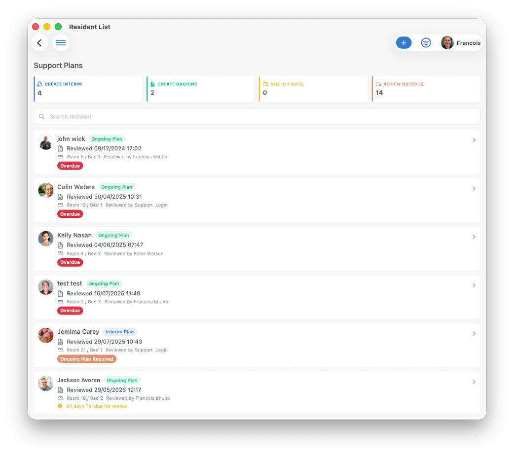 SRSPro support list